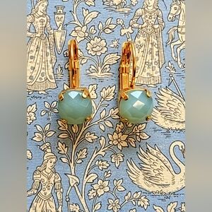 Natural Amazonite Earrings in 14k Gold Plated